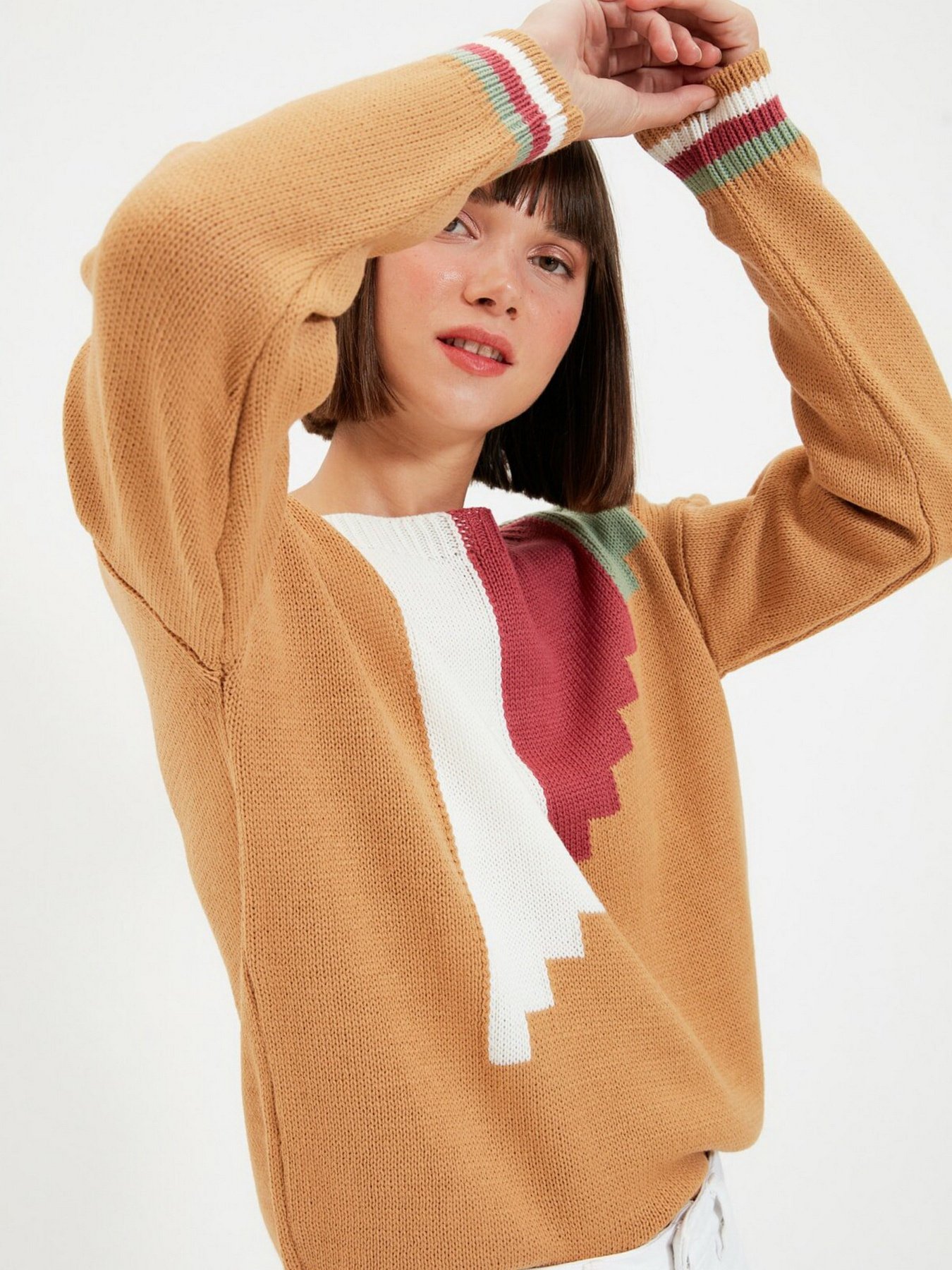 Свитры и кардиганы Trendyol модель TWOAW22KZ1733/Bej Свитры и кардиганы Trendyol модель TWOAW22KZ1733/Bej Фото