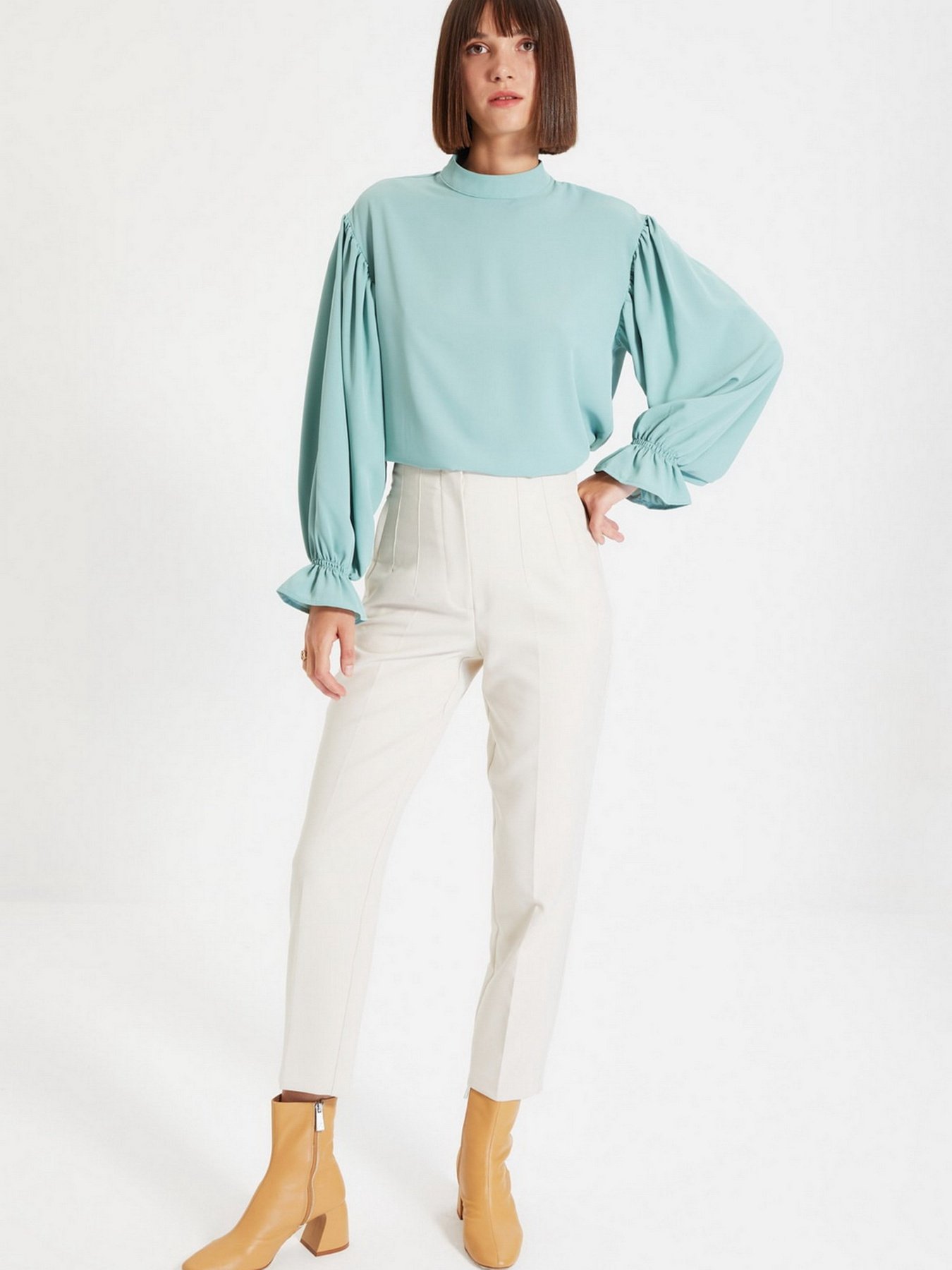 Сорочки Trendyol модель TWOAW22BZ0339/Mint Сорочки Trendyol модель TWOAW22BZ0339/Mint Фото