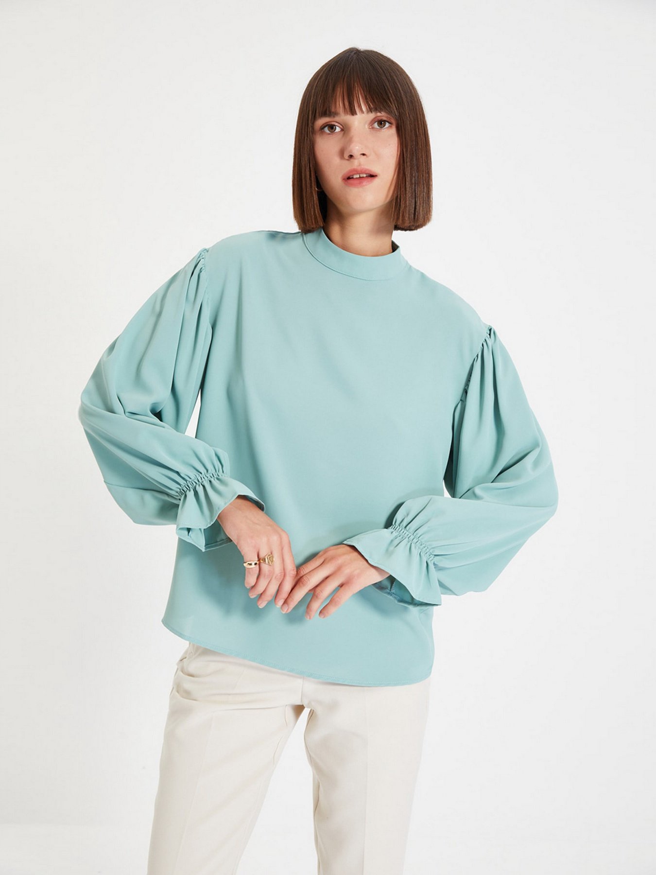 Сорочки Trendyol модель TWOAW22BZ0339/Mint Сорочки Trendyol модель TWOAW22BZ0339/Mint Фото