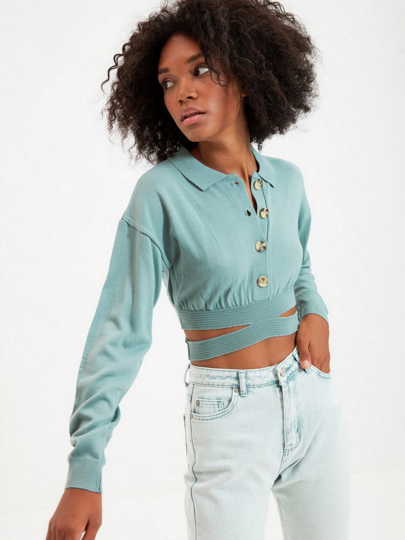 Свитры и кардиганы Trendyol модель TWOAW22HI0094/Mint Свитры и кардиганы Trendyol модель TWOAW22HI0094/Mint Фото