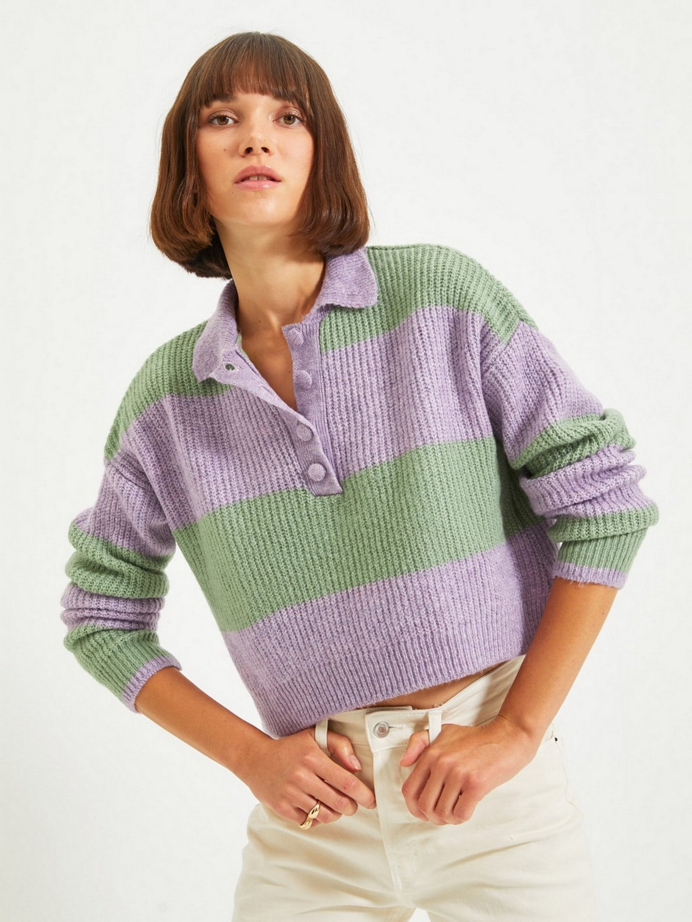 Свитры и кардиганы Trendyol модель TWOAW22KZ0226/Lila Фото