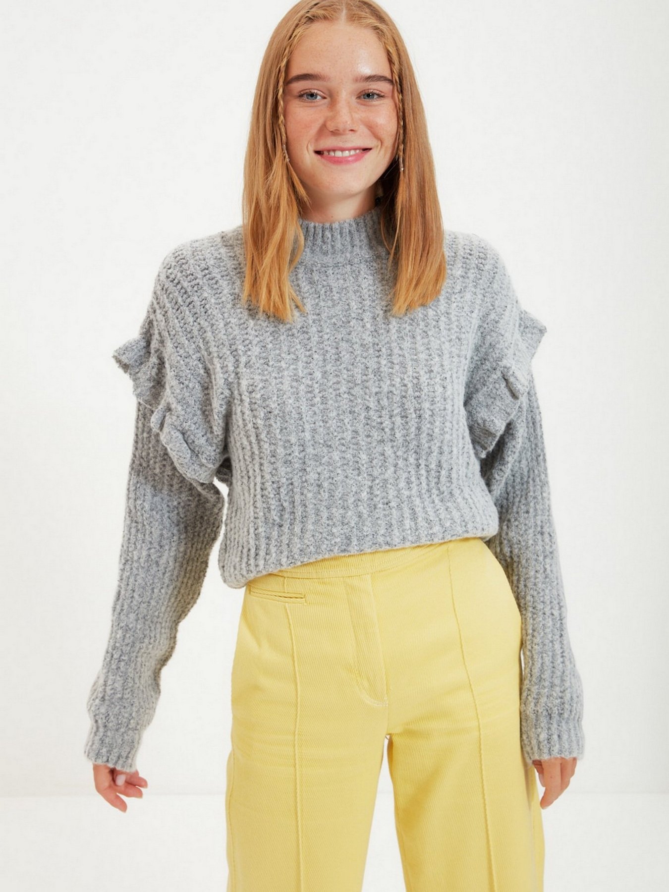 Свитры и кардиганы Trendyol модель TWOAW22KZ0240/Gri Фото