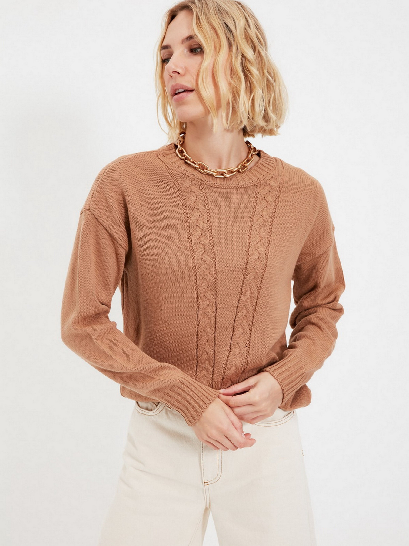 Свитры и кардиганы Trendyol модель TWOAW22KZ0758/Camel Фото