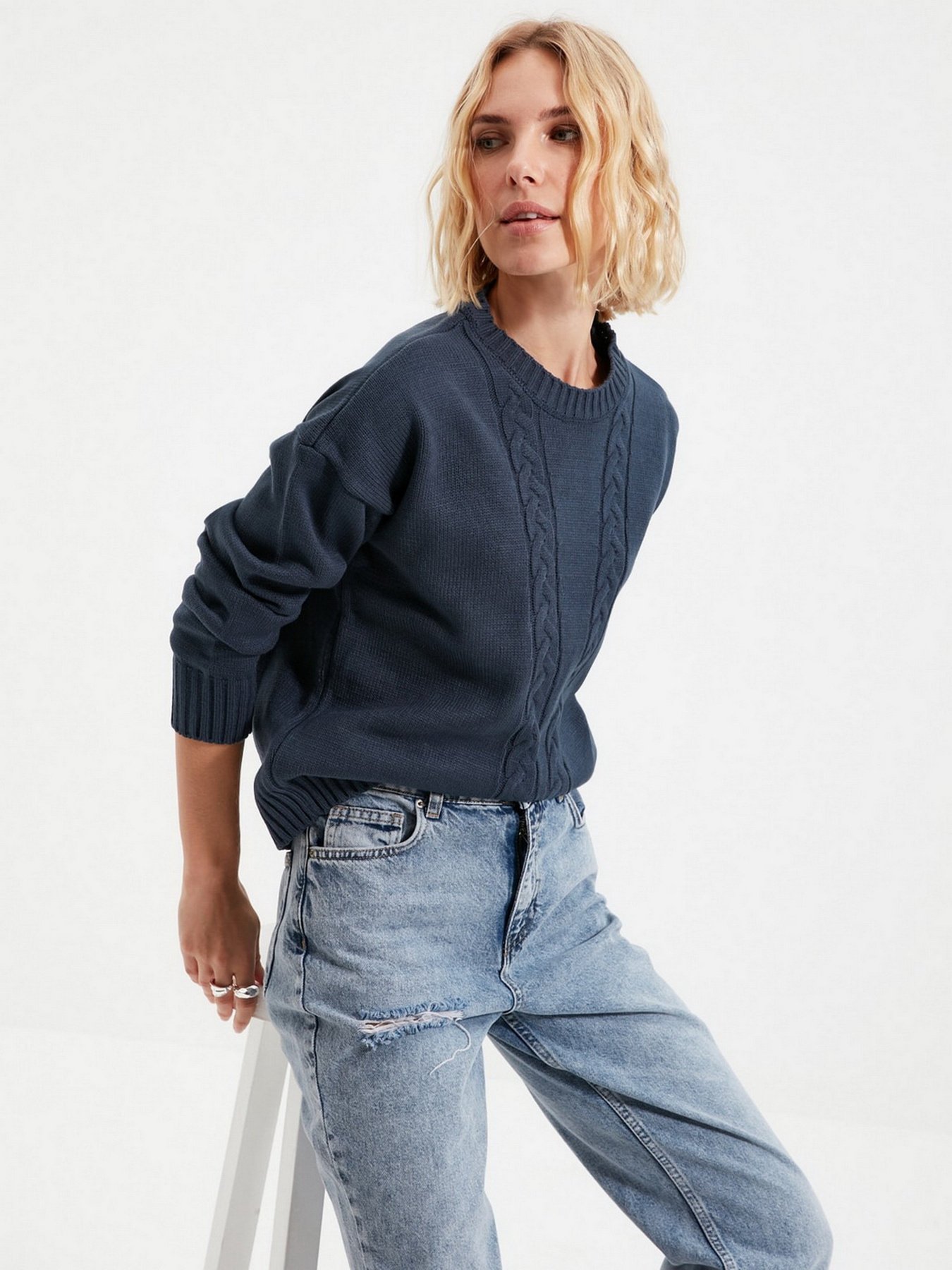 Свитры и кардиганы Trendyol модель TWOAW22KZ0758/Mavi Свитры и кардиганы Trendyol модель TWOAW22KZ0758/Mavi Фото