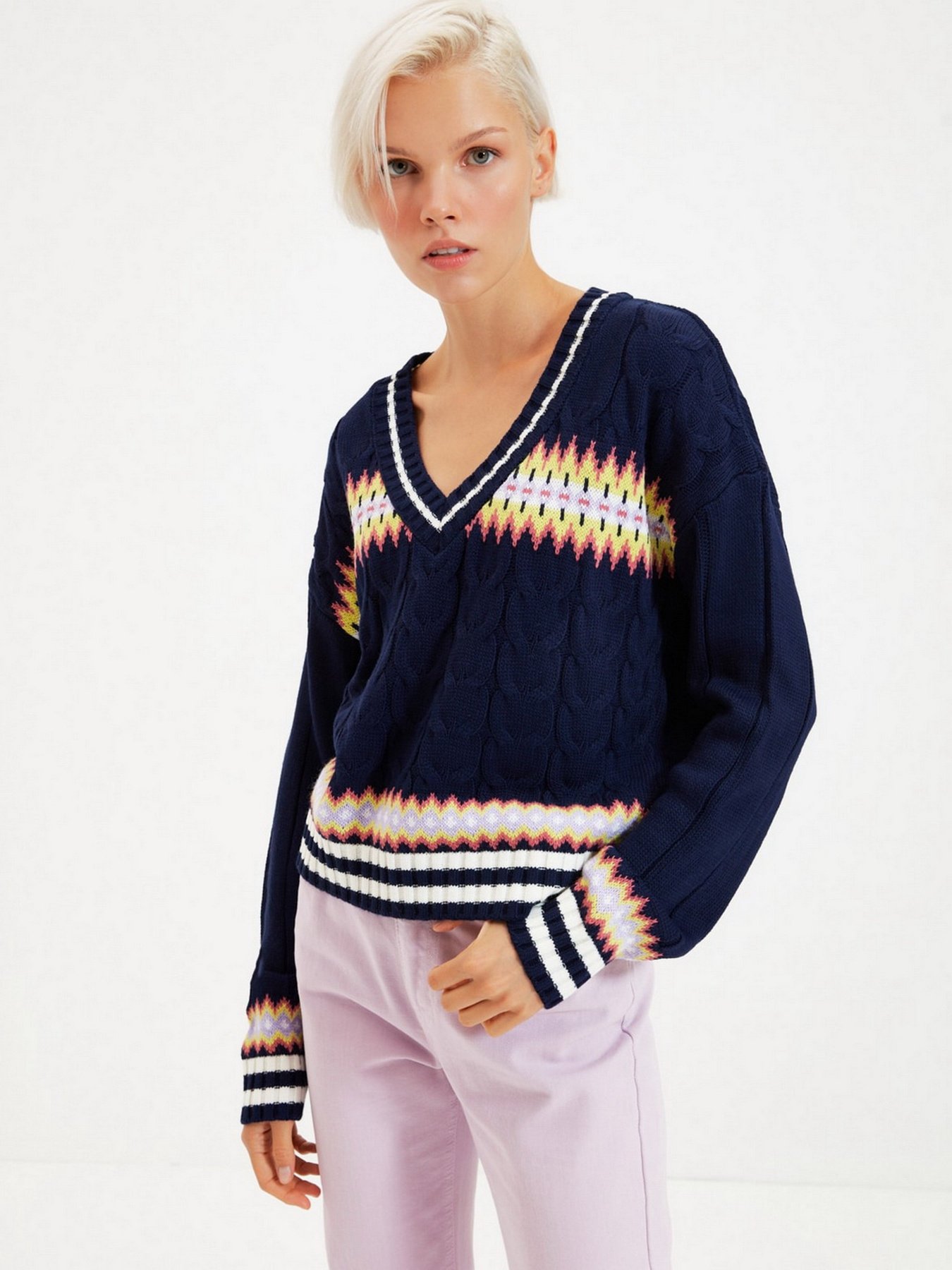 Свитры и кардиганы Trendyol модель TWOAW22KZ1120/Lacivert Свитры и кардиганы Trendyol модель TWOAW22KZ1120/Lacivert Фото