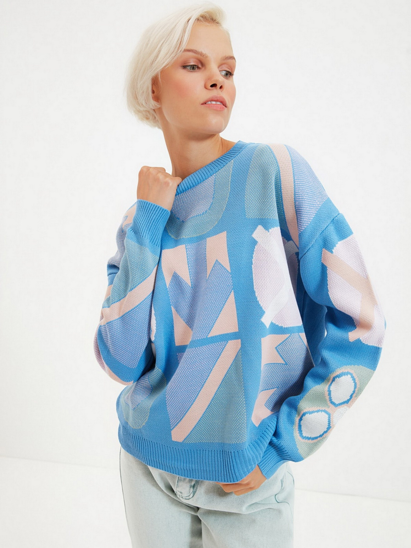 Свитры и кардиганы Trendyol модель TWOAW22KZ1356/Mavi Свитры и кардиганы Trendyol модель TWOAW22KZ1356/Mavi Фото