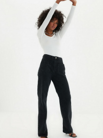 Джинси Trendyol Wide Leg модель TWOAW22JE0104/Antrasit Фото