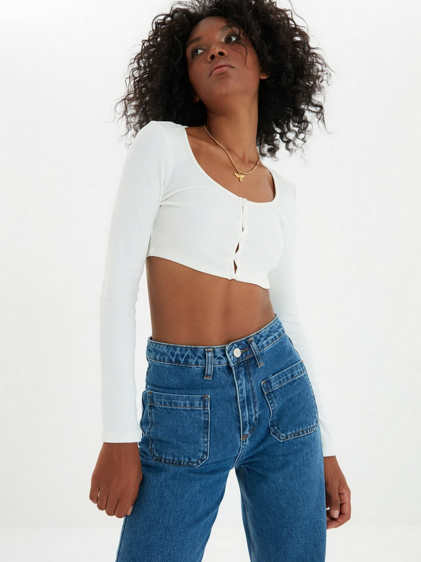 Джинси Trendyol Wide Leg модель TWOAW22JE0104/Mavi Фото