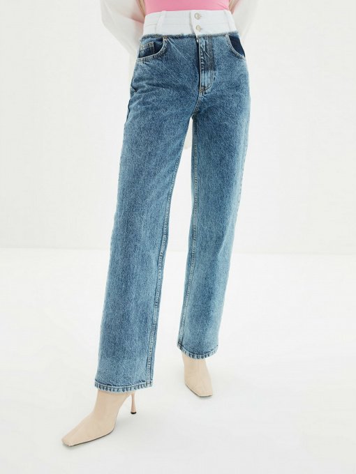 Джинси Trendyol Wide Leg модель TWOAW22JE0157/Mavi Фото