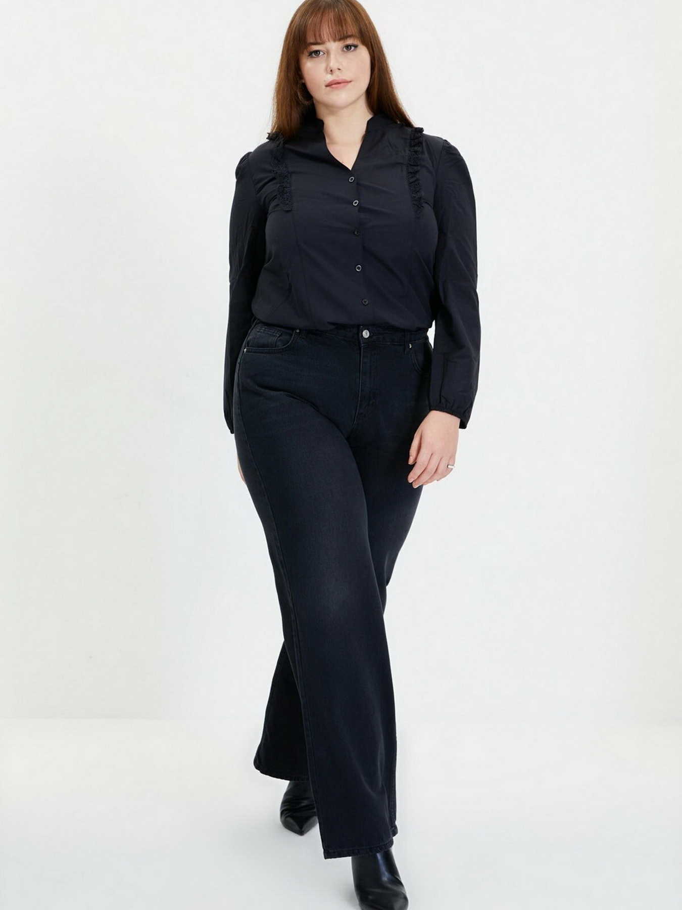 Джинси Trendyol Wide Leg модель TWOAW22JE0484/Siyah Фото