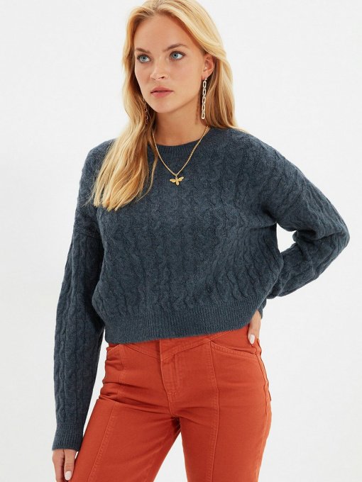 Свитры и кардиганы Trendyol модель TWOAW22KZ0937/Indigo Фото