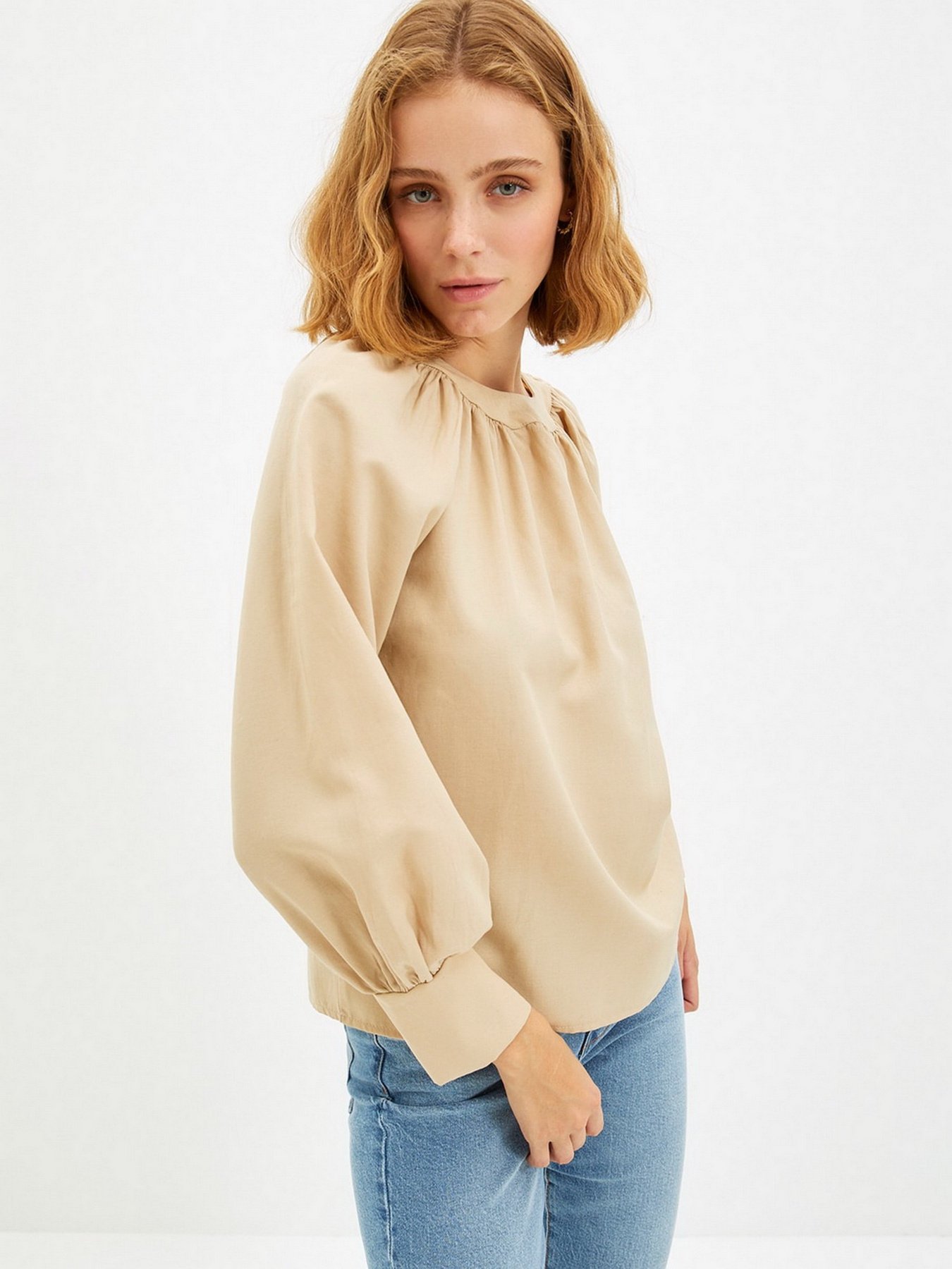 Сорочки Trendyol модель TWOAW22BZ0353/Bej Сорочки Trendyol модель TWOAW22BZ0353/Bej Фото