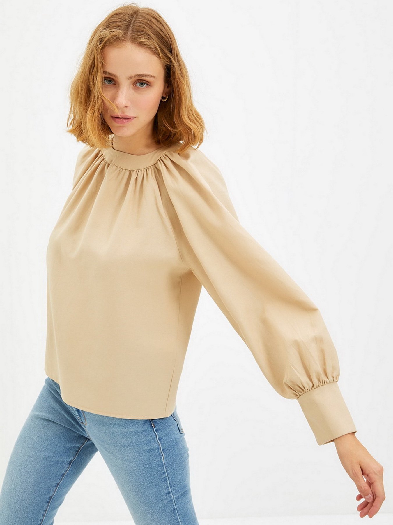 Сорочки Trendyol модель TWOAW22BZ0353/Bej Сорочки Trendyol модель TWOAW22BZ0353/Bej Фото