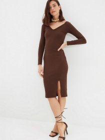 Сукні Trendyol модель TWOAW22EL0439/Koyu Kahverengi Фото