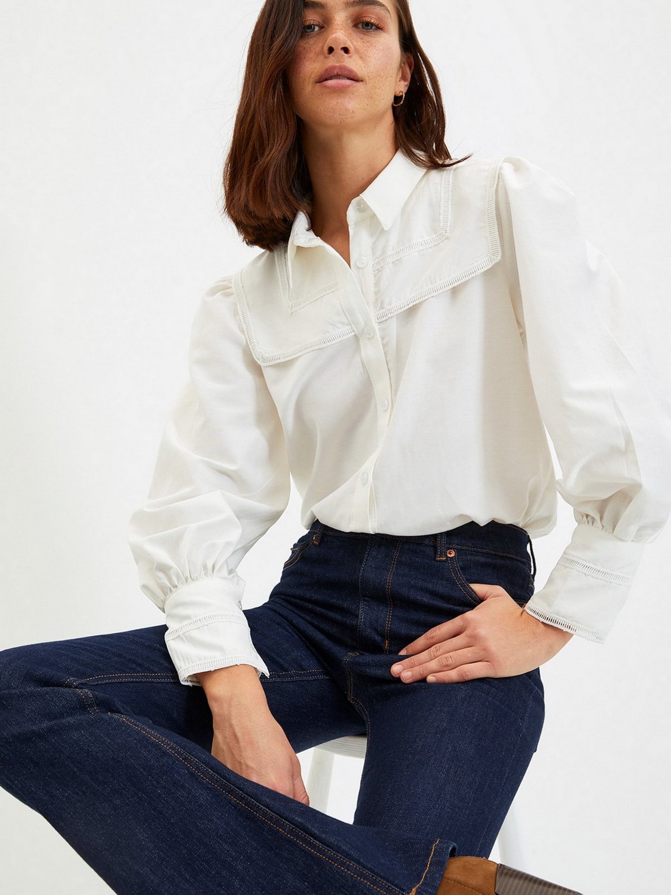 Сорочки Trendyol модель TWOAW22GO0555/Ekru Фото