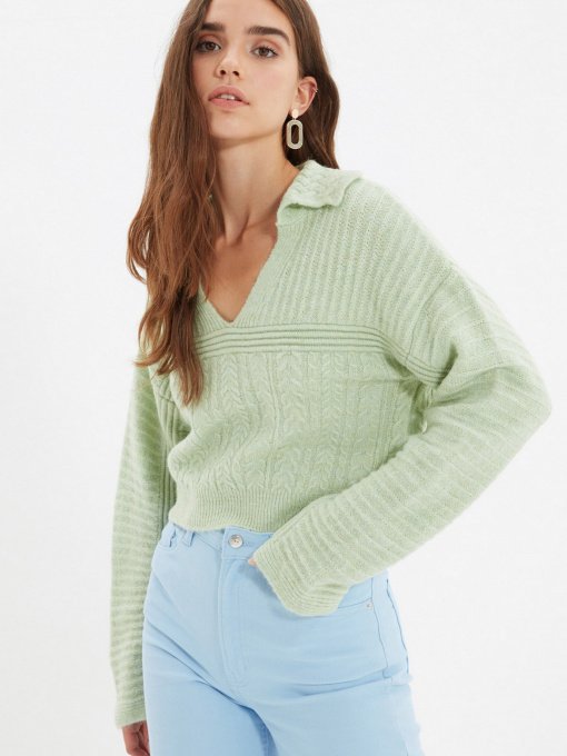 Свитры и кардиганы Trendyol модель TWOAW22KZ1084/Mint Фото