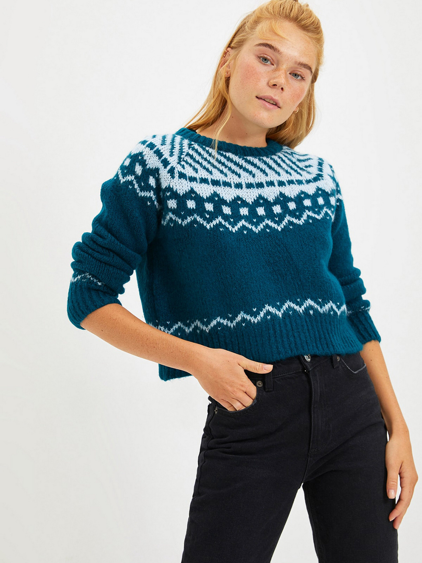 Свитры и кардиганы Trendyol модель TWOAW22KZ1536/Petrol Свитры и кардиганы Trendyol модель TWOAW22KZ1536/Petrol Фото