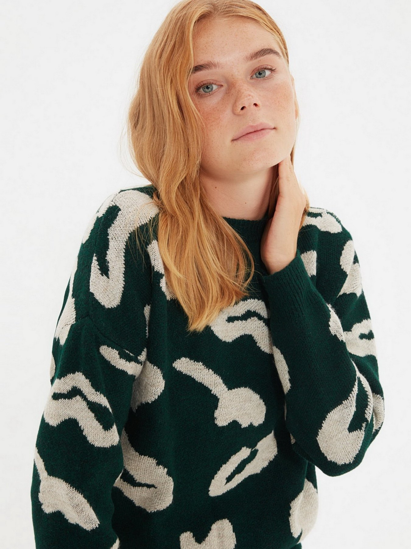 Свитры и кардиганы Trendyol модель TWOAW22KZ1797/Zumrut Yesili Свитры и кардиганы Trendyol модель TWOAW22KZ1797/Zumrut Yesili Фото