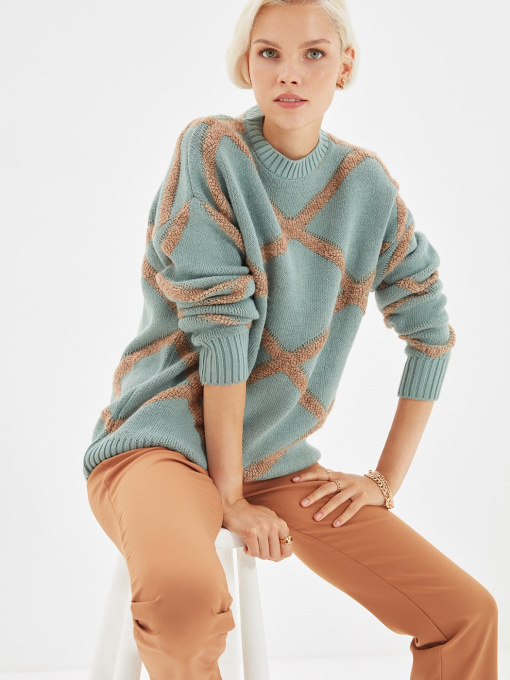 Свитры и кардиганы Trendyol модель TWOAW22KZ1798/Mint Фото