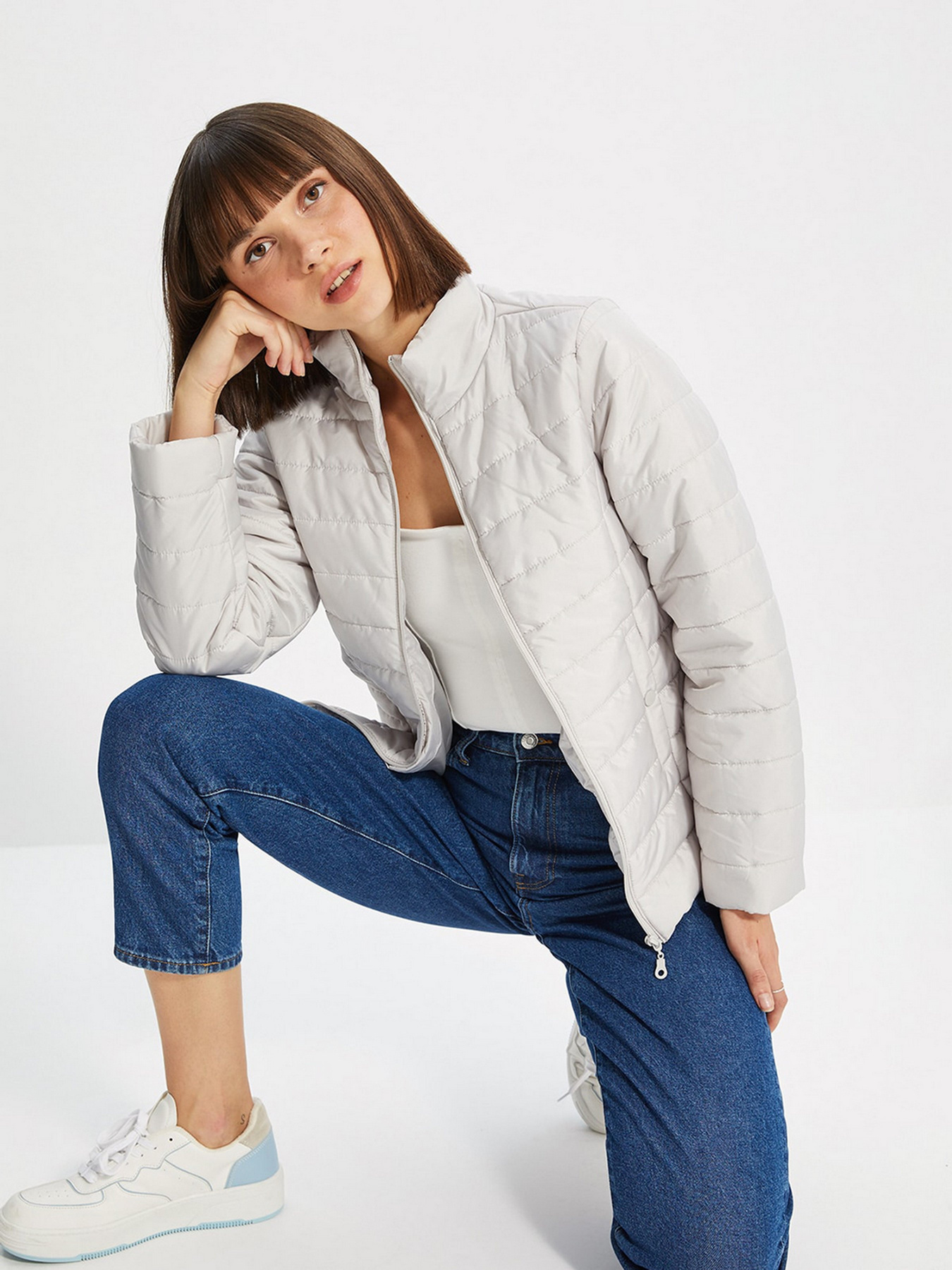 Куртки и дубленки Trendyol модель TWOAW22MO0101/Gri Куртки и дубленки Trendyol модель TWOAW22MO0101/Gri Фото