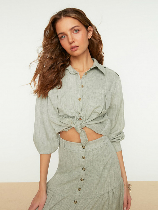 Рубашки Trendyol модель TWOSS22GO0195/Haki Фото