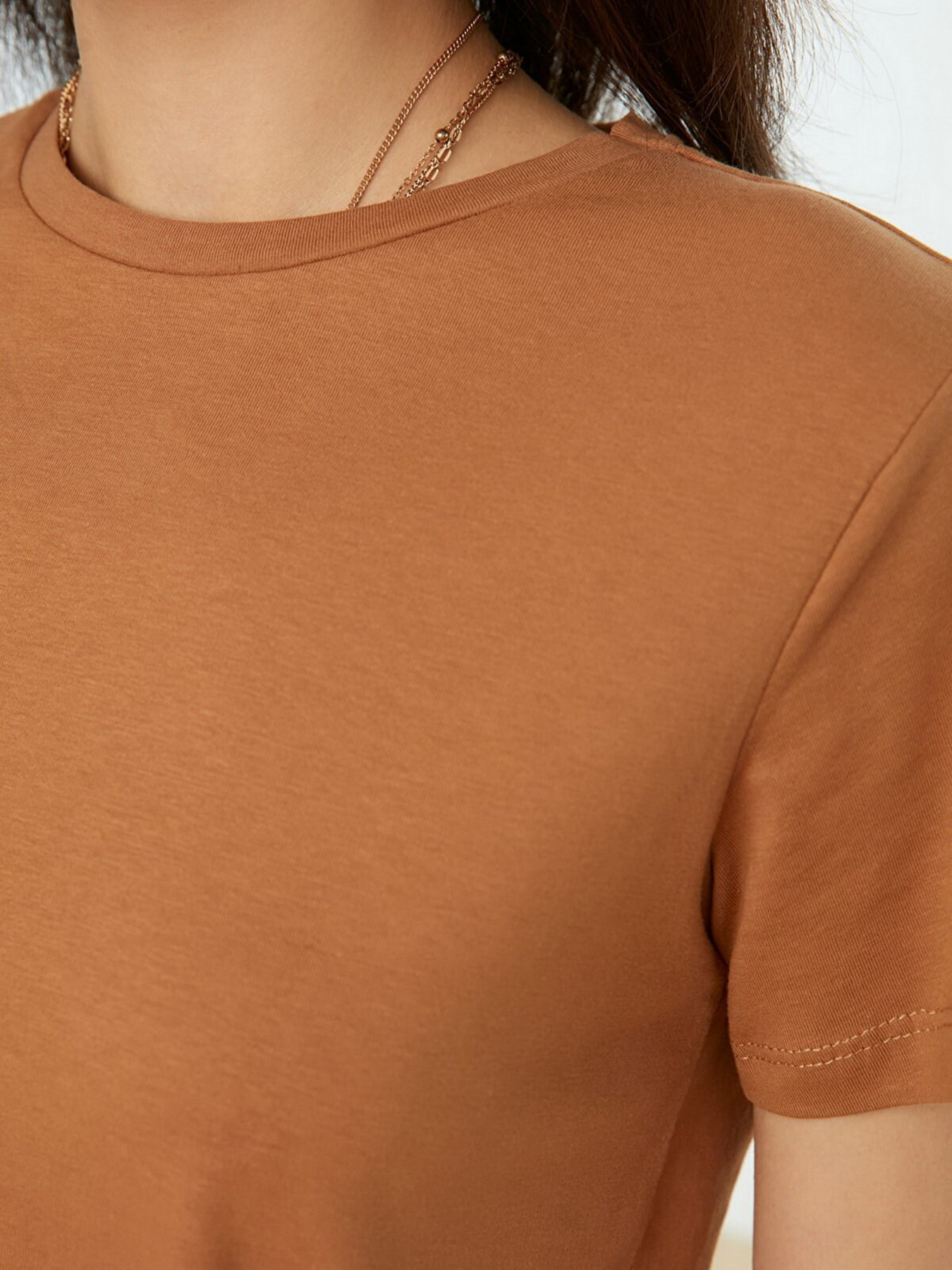 Футболки і поло Trendyol модель TWOSS20TS0141/Camel-Beyaz Футболки і поло Trendyol модель TWOSS20TS0141/Camel-Beyaz Фото