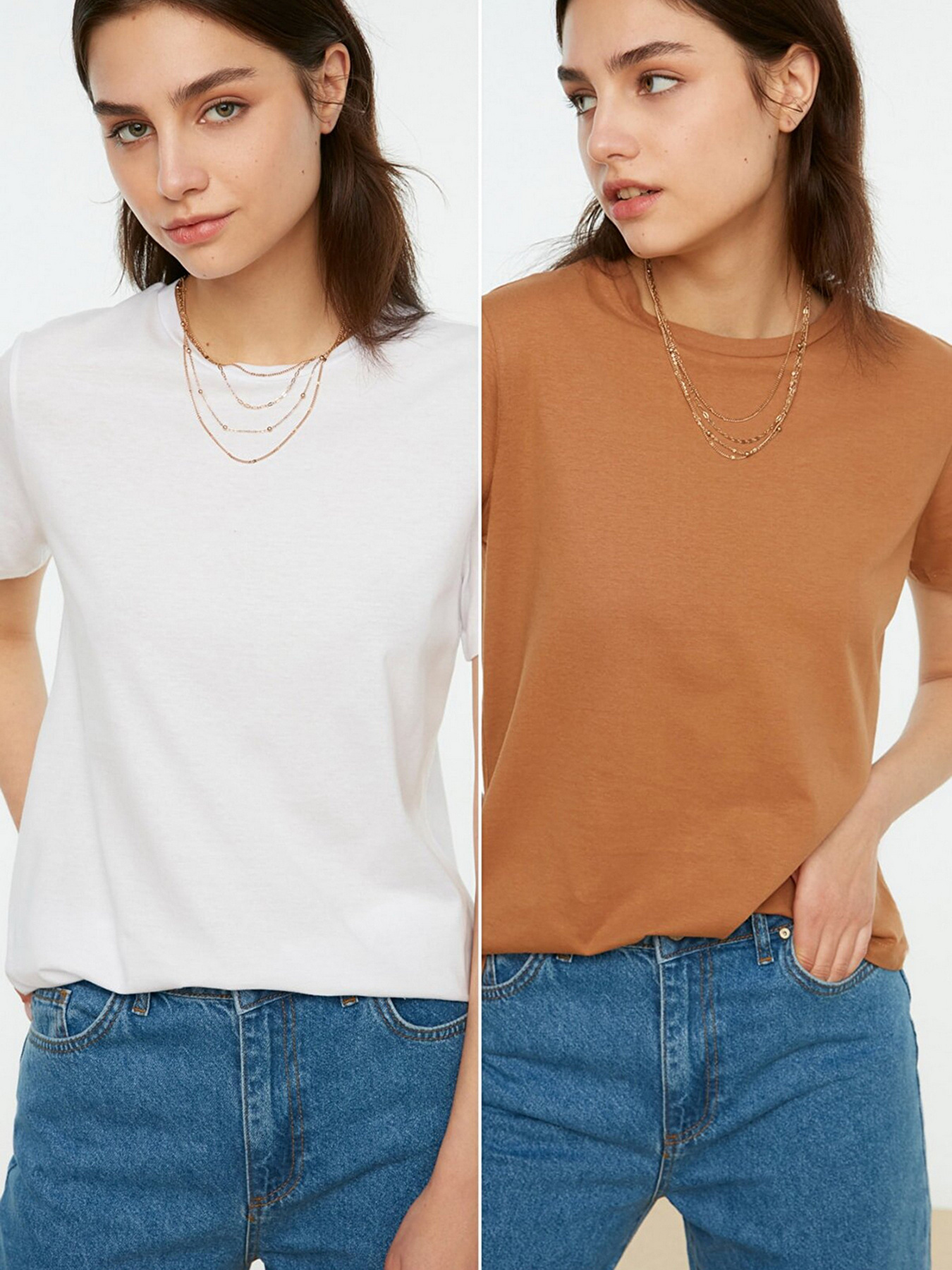 Футболки і поло Trendyol модель TWOSS20TS0141/Camel-Beyaz Футболки і поло Trendyol модель TWOSS20TS0141/Camel-Beyaz Фото
