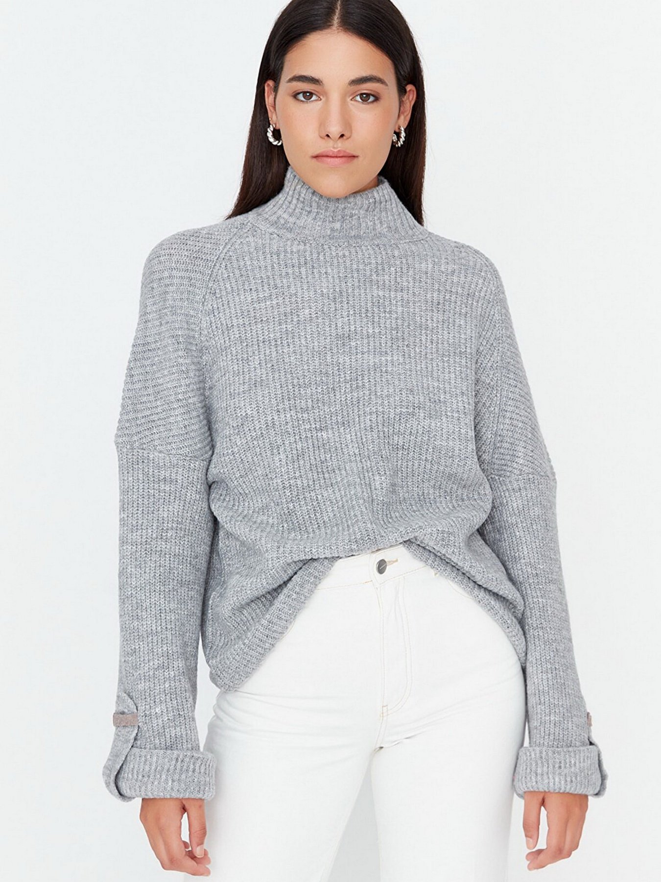 Свитры и кардиганы Trendyol модель TWOAW23KZ01390/Gri Фото
