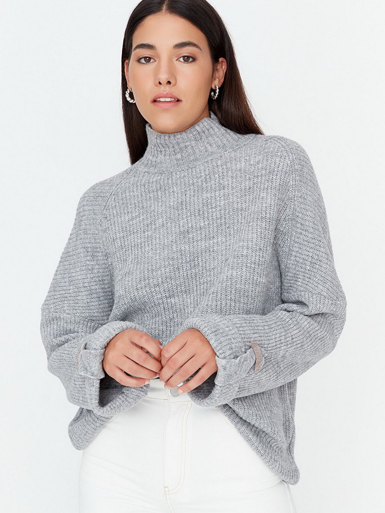 Свитры и кардиганы Trendyol модель TWOAW23KZ01390/Gri Фото