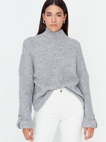 Свитры и кардиганы Trendyol модель TWOAW23KZ01390/Gri Фото