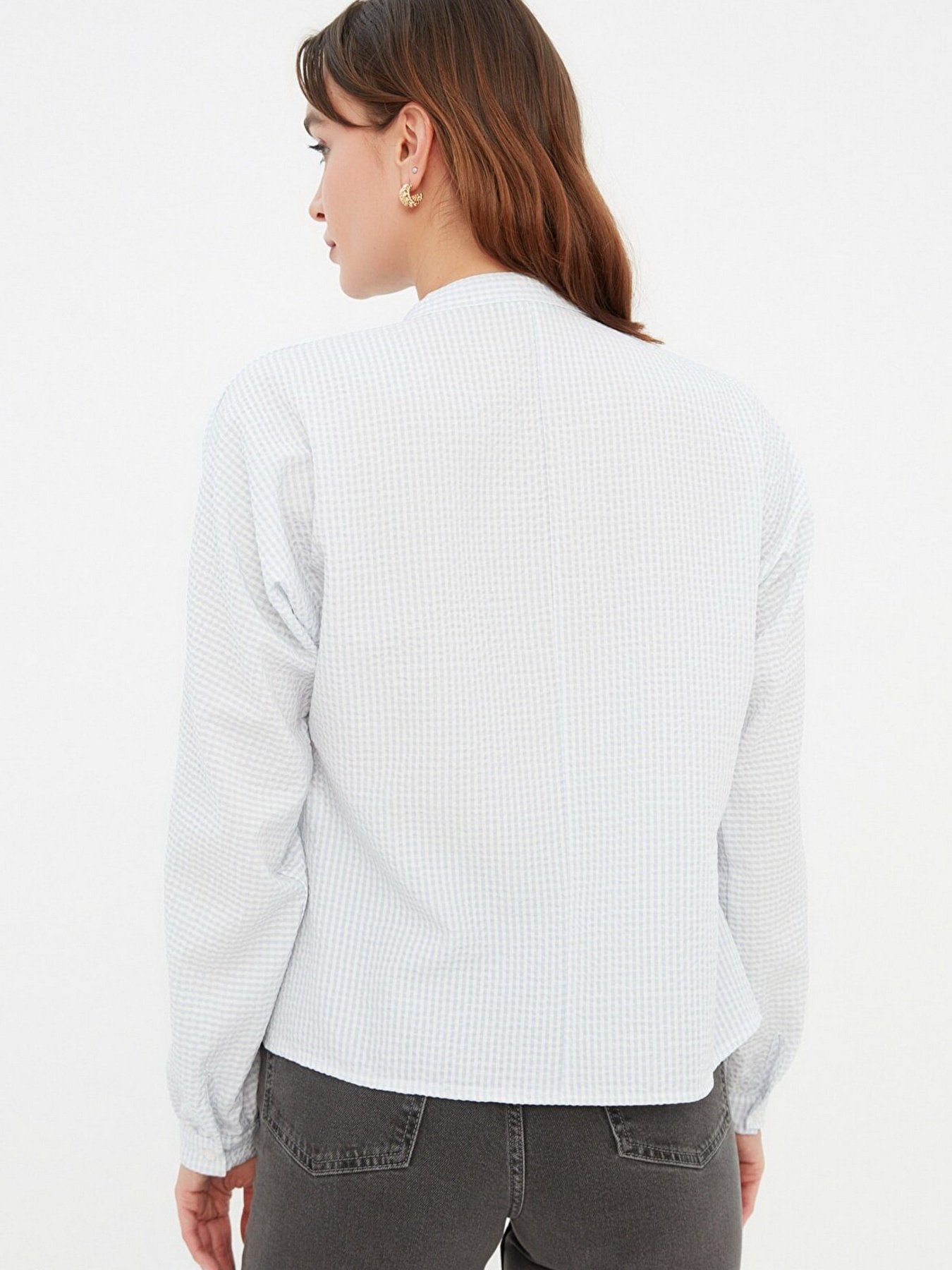 Сорочки Trendyol модель TWOAW21GO0114/Gri Сорочки Trendyol модель TWOAW21GO0114/Gri Фото