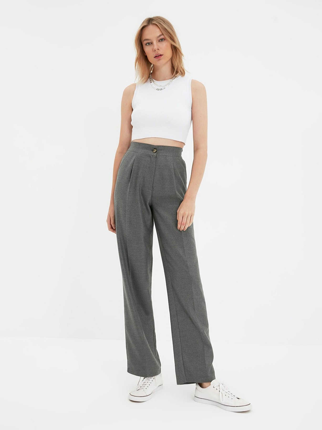 Штани Trendyol модель TWOAW22PL0321/Gri Штани Trendyol модель TWOAW22PL0321/Gri Фото