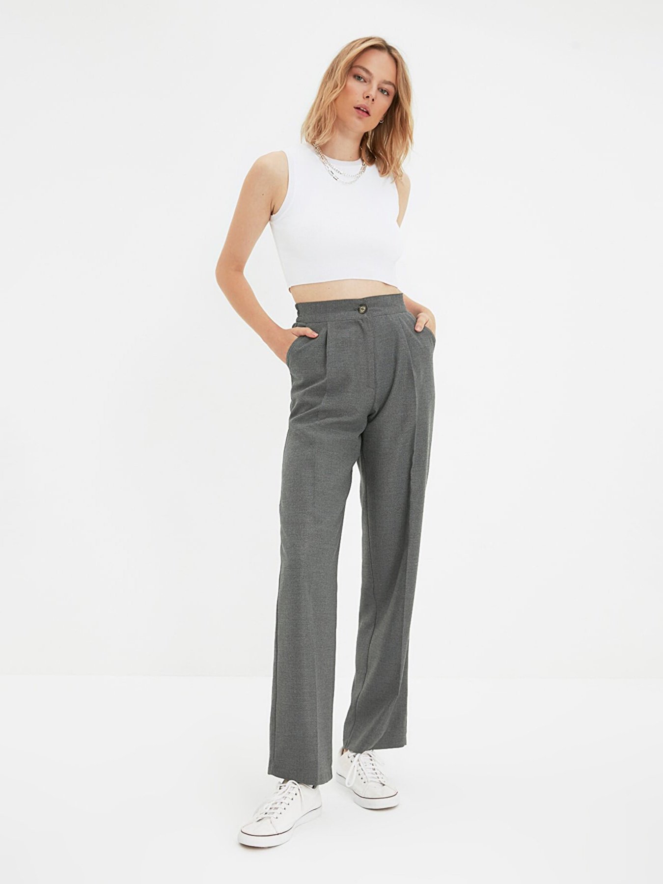 Штани Trendyol модель TWOAW22PL0321/Gri Штани Trendyol модель TWOAW22PL0321/Gri Фото
