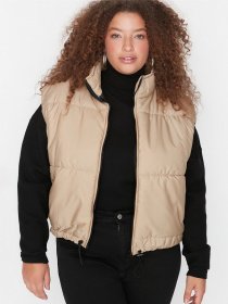 Куртки и дубленки Trendyol модель TBBAW23BH00004/Bej Фото
