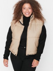 Куртки и дубленки Trendyol модель TBBAW23BH00004/Bej Фото