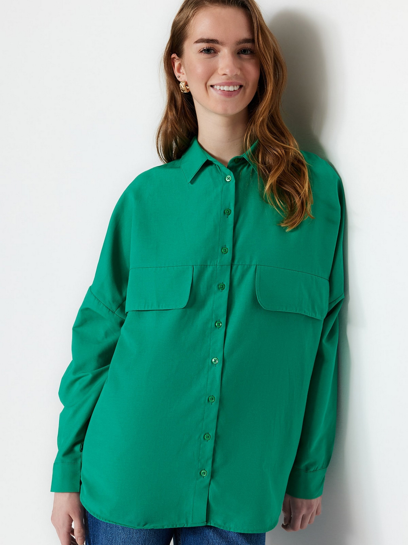 Рубашки Trendyol модель TCTSS23TG00005/Yesil Рубашки Trendyol модель TCTSS23TG00005/Yesil Фото
