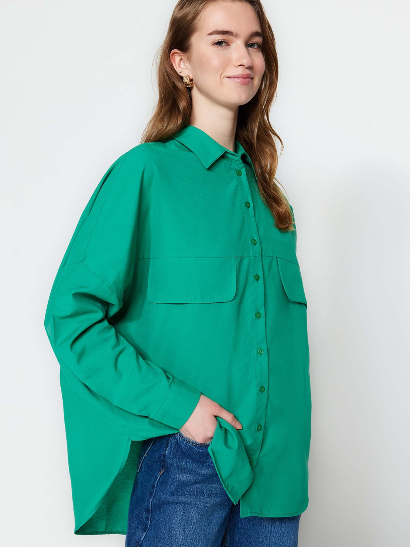 Рубашки Trendyol модель TCTSS23TG00005/Yesil Рубашки Trendyol модель TCTSS23TG00005/Yesil Фото