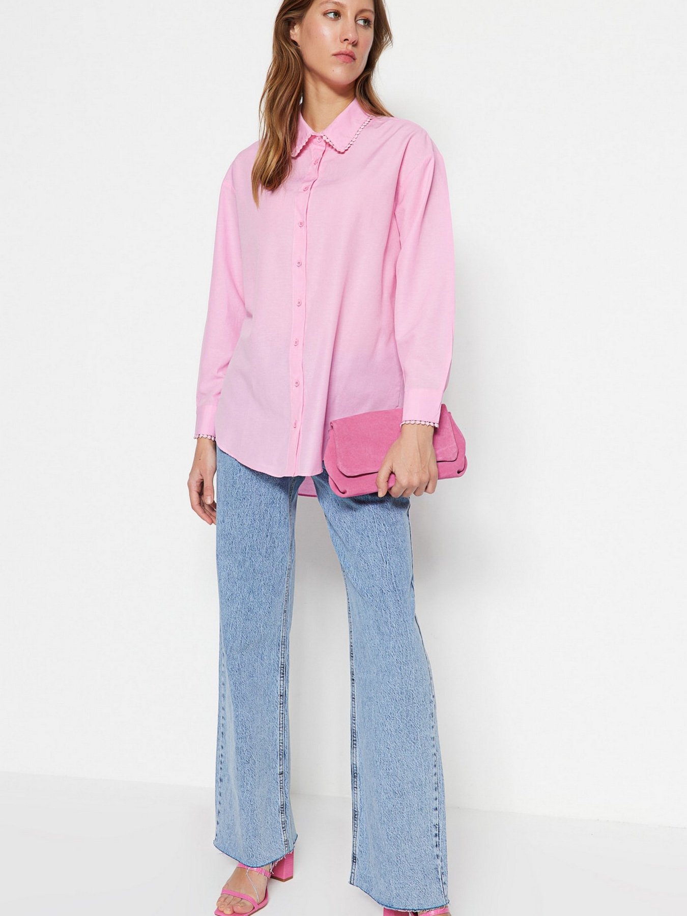 Рубашки Trendyol модель TCTSS23TG00044/Pembe Рубашки Trendyol модель TCTSS23TG00044/Pembe Фото