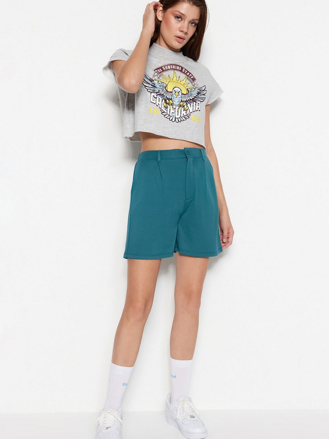 Шорти Trendyol модель TWOSS23SR00068/Petrol Фото