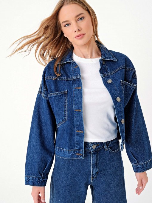 Куртки и дубленки Trend Alacati Stili модель ALC-X3631-RVDARK BLUE Фото