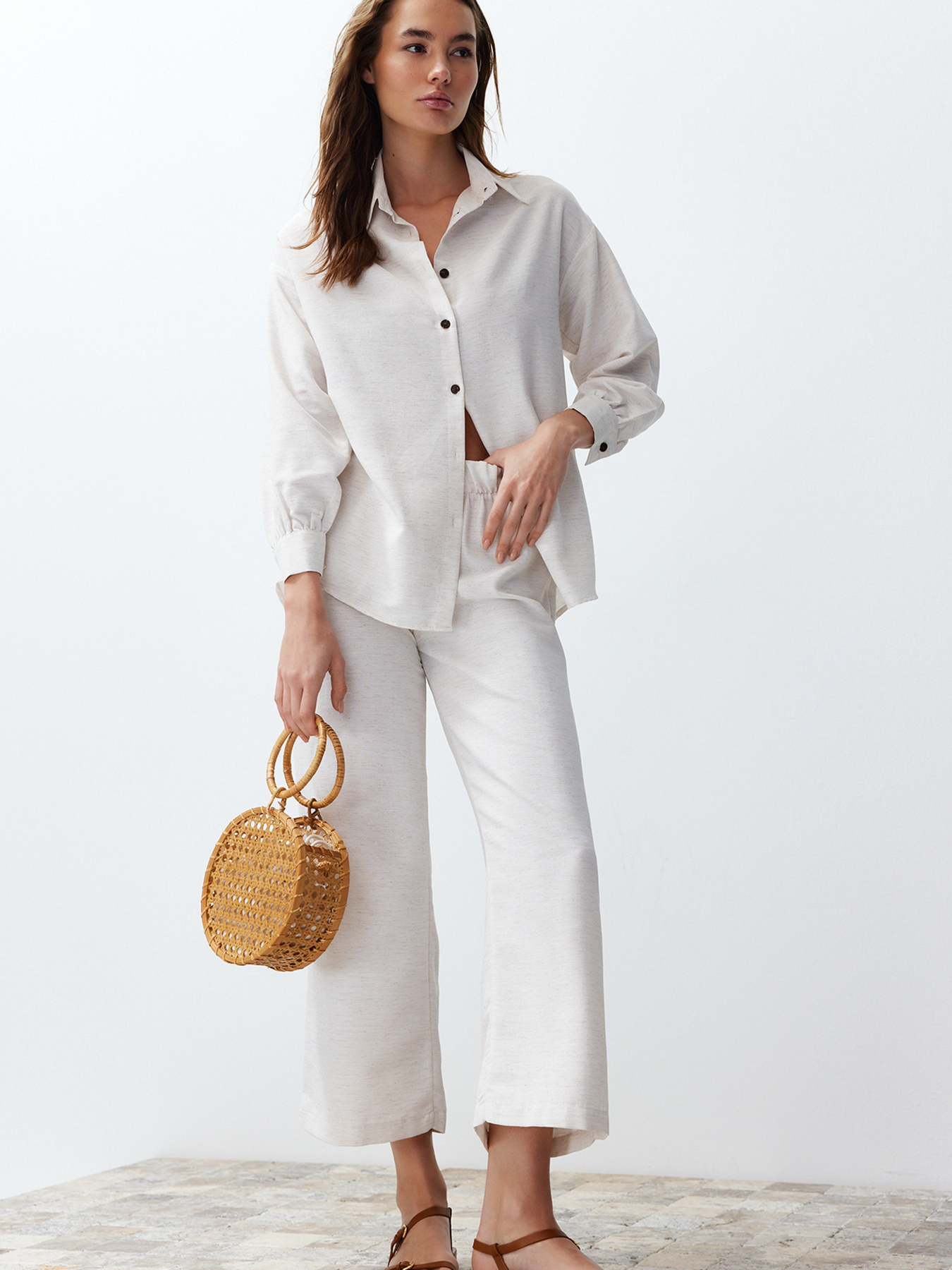 Костюми Trendyol модель TWOSS24AU00065/Ekru Костюми Trendyol модель TWOSS24AU00065/Ekru Фото