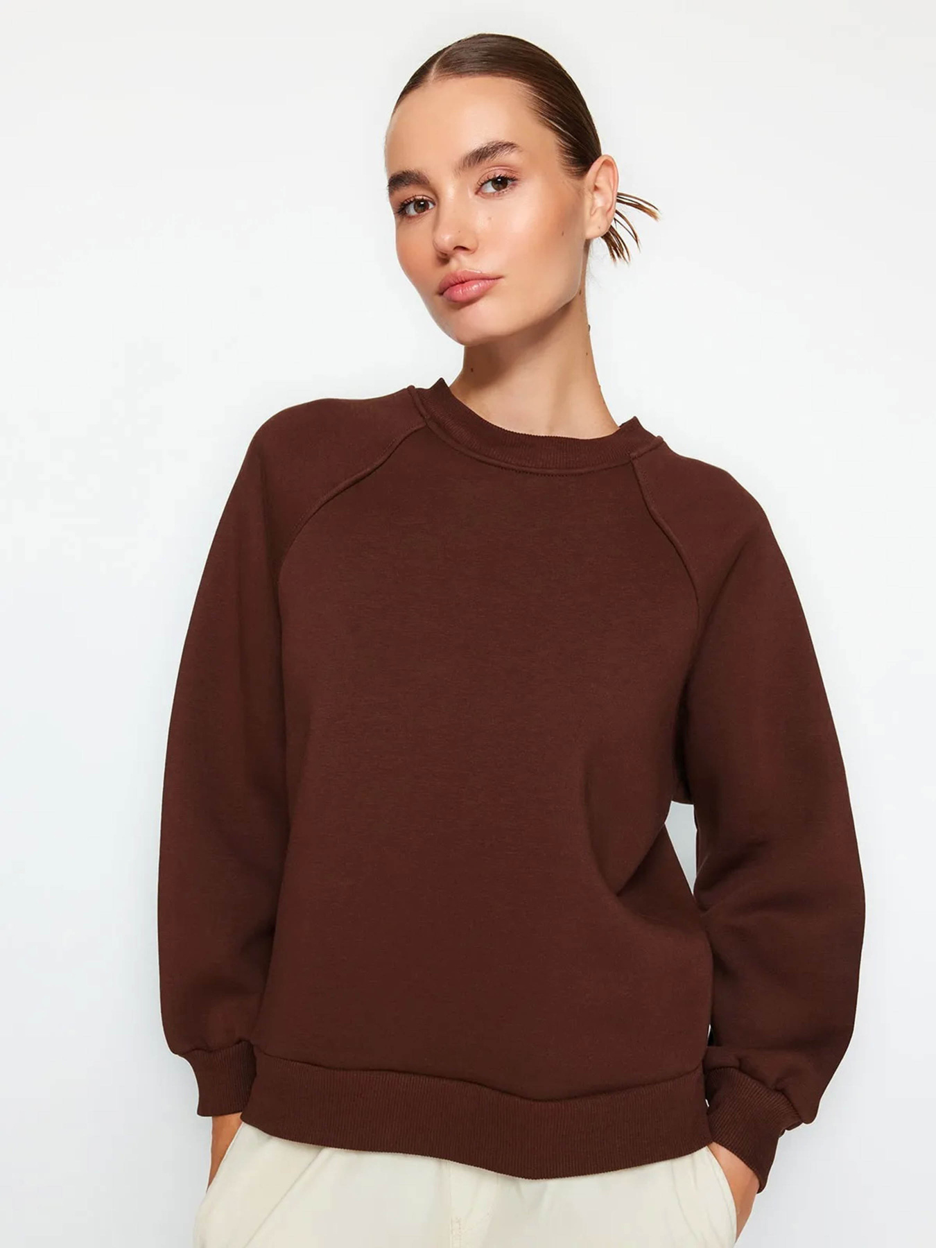 Худи и свитшоты Trendyol модель TWOAW24SW00104/Koyu Kahverengi Худи и свитшоты Trendyol модель TWOAW24SW00104/Koyu Kahverengi Фото