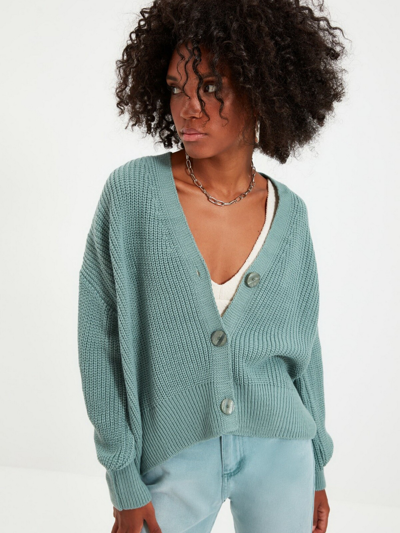 Свитры и кардиганы Trendyol модель TWOAW20HI0215/Mint Свитры и кардиганы Trendyol модель TWOAW20HI0215/Mint Фото