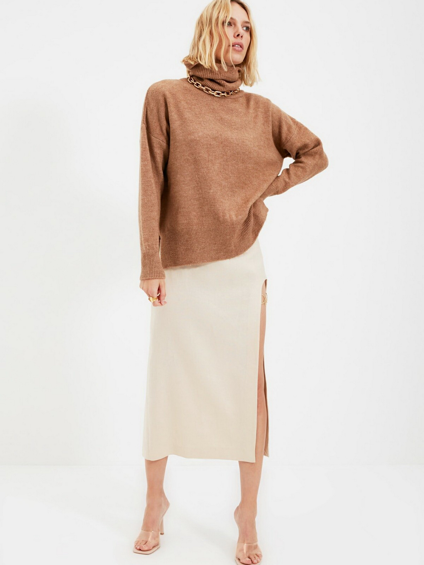 Свитры и кардиганы Trendyol модель TWOAW20XS0026/Camel Свитры и кардиганы Trendyol модель TWOAW20XS0026/Camel Фото