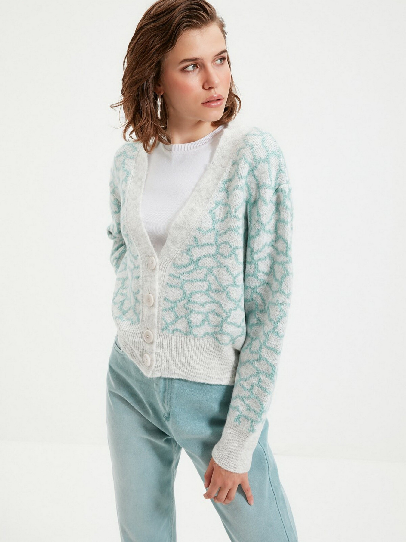 Свитры и кардиганы Trendyol модель TWOAW21HI0005/Mint Свитры и кардиганы Trendyol модель TWOAW21HI0005/Mint Фото
