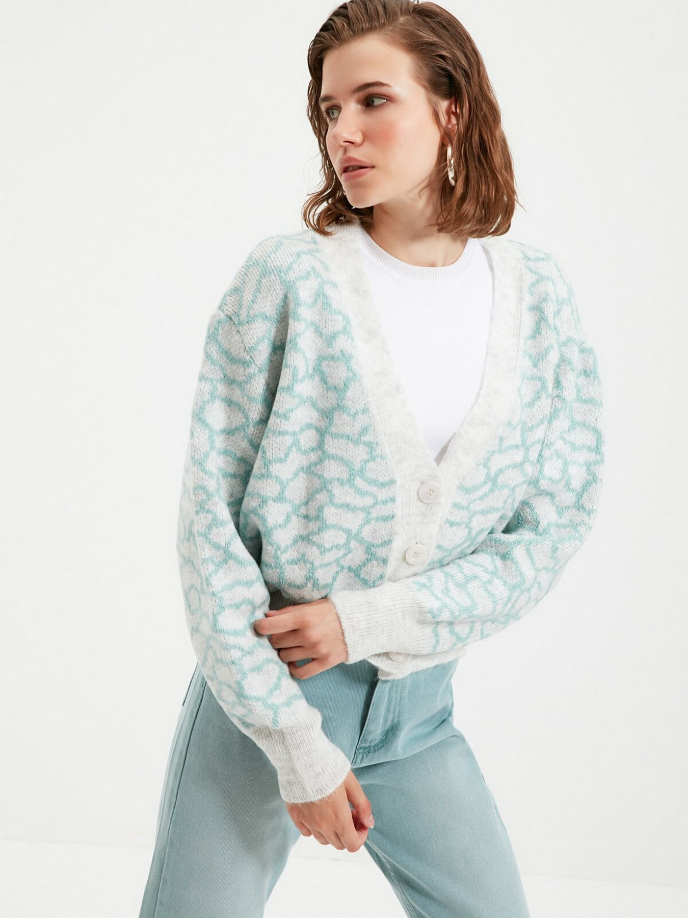 Свитры и кардиганы Trendyol модель TWOAW21HI0005/Mint Свитры и кардиганы Trendyol модель TWOAW21HI0005/Mint Фото