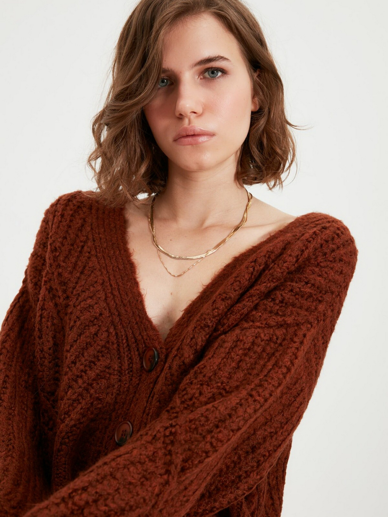 Свитры и кардиганы Trendyol модель TWOAW21HI0017/Kiremit Свитры и кардиганы Trendyol модель TWOAW21HI0017/Kiremit Фото