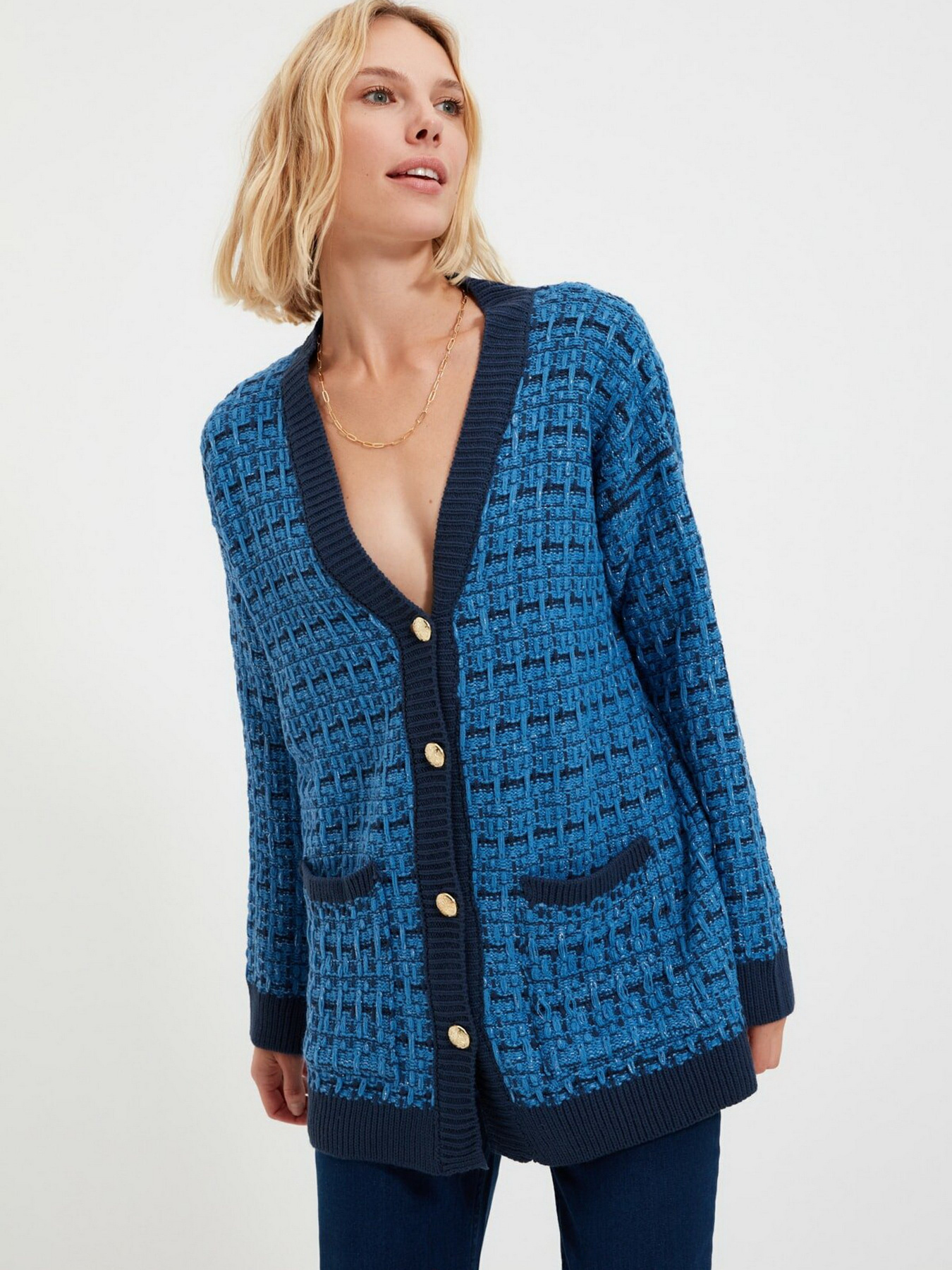 Свитры и кардиганы Trendyol модель TWOAW21HI0250/Indigo Свитры и кардиганы Trendyol модель TWOAW21HI0250/Indigo Фото
