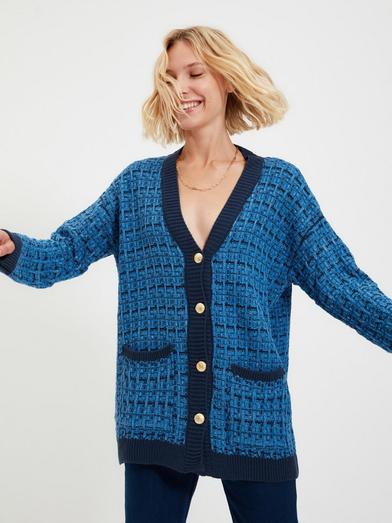 Свитры и кардиганы Trendyol модель TWOAW21HI0250/Indigo Свитры и кардиганы Trendyol модель TWOAW21HI0250/Indigo Фото