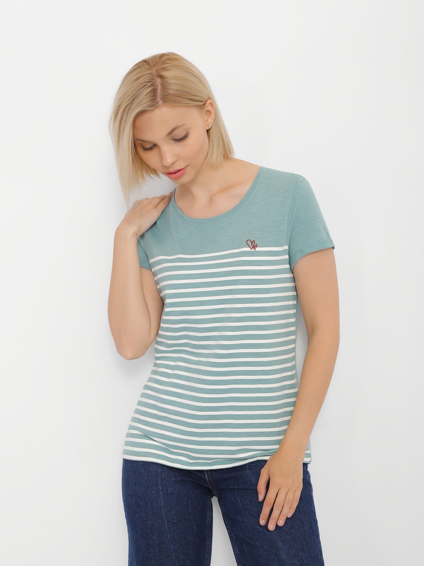 Футболки и поло Tom Tailor модель 1021105.XX.71_с.зелений з білим Фото